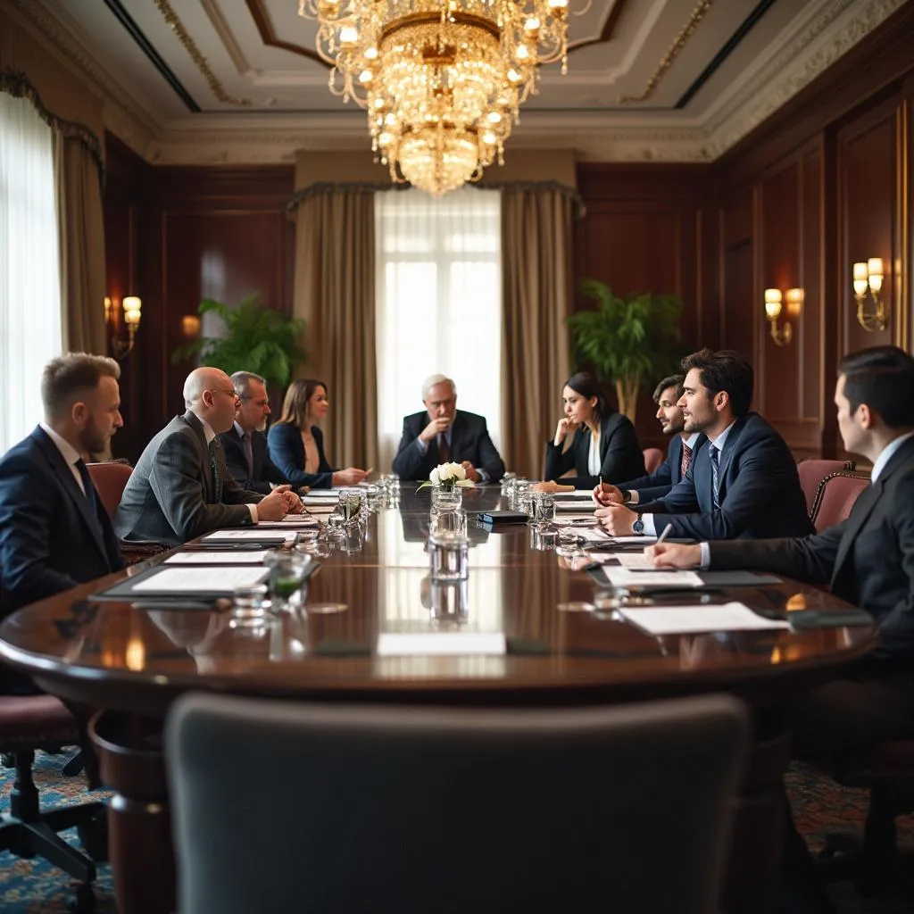 Reunión con clientes corporativos